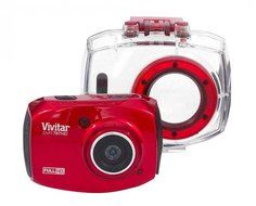 Vivitar Red DVR787HD 12.1MP Action Full HD Camcorder with Remote Control, Waterproof Case, ATV/Bike Mount, Helmet... N4