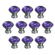 KINGSO 10pcs Crystal Glass Cupboard Wardrobe Knob Door Cabinet Drawer Pull Handle 30mm N28