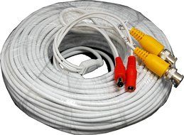Laview LVA-ACA2125W 125 Foot All-in-One BNC Video and Power Cable with Connectors, White N3
