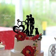 Ecape Sweet Heart Wedding Cake Topper Bride and Groom Bridal Cake Toppers Couple Cake Toppers with Art Words Mr... N6