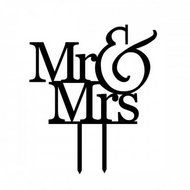 Ecape Sweet Heart Wedding Cake Topper Bride and Groom Bridal Cake Toppers Couple Cake Toppers with Art Words Mr... N7