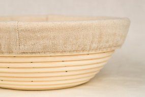8.5 Inch Round Bread Proofing Basket Banneton Brotform with Linen Liner Combo N4