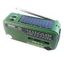 DEGEN Portable FM Radio FM MW SW Hand Generator Solar Emergency Radio World Receiver with Cell Phone MP3 MP4 Charger... N6