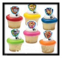 36 Paw Patrol Ruff Rescue Cupcake Topper Rings Party Favors