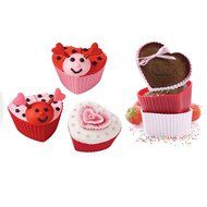 Premium Reusable Mini Silicone Baking Cups Cupcake Liners Muffin Cake Molds Sets 12 pack Heart Shape
