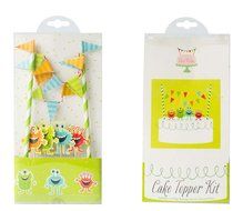 Colorful Cartoon Cake Bunting Banner Topper Picks Wrapper Decorating Kits Monsters Party Supplies Favors Baby...