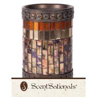 Mosaic Wax Warmer, Gatsby Bronze Glass, Metal 001-78074 by ScentSationals