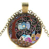 Owl Women Fashion Bronze Vintage Style Long Chain Necklace Pendant Jewelry