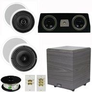 Theater Solutions 5.1 Home Theater 4 Speakers Set with Center 10&quot; Powered Sub and More TS5C6CC51SET4