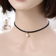 New Punk Gothic Black Leather Cord Choker Necklace Retro Charm Pendant Bib Chain N3