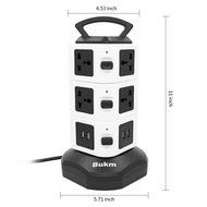 Surge Protectors USB, Bukm Smart Power Strip Tower, 4-Port USB Travel Charger Charging Station 10-Outlet Surge... N14