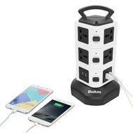 Surge Protectors USB, Bukm Smart Power Strip Tower, 4-Port USB Travel Charger Charging Station 10-Outlet Surge... N15