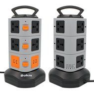 Surge Protectors USB, Bukm Smart Power Strip Tower, 4-Port USB Travel Charger Charging Station 10-Outlet Surge... N16