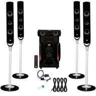 Acoustic Audio AAT1000 Tower 5.1 Speaker System with USB Bluetooth Optical Input and 4 Extension Cables