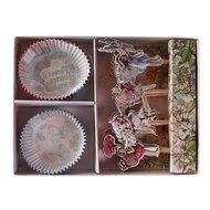 24 sets Flower Fairies Cupcake Wrappers Cake Toppers Picks Kids Birthday Party Wedding Favors