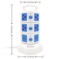 Surge Protectors USB, Bukm Smart Power Strip Tower, 4-Port USB Travel Charger Charging Station 10-Outlet Surge... N18