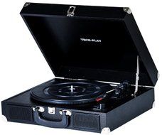 TechPlay ODC5E-BK AC/DC Portable suitcase 3 SPEED TURNTABLE WITH PC LINK AND BUILT-IN SPEAKER N5