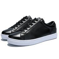 Spritech(TM) Men Women Unisex Fashion PU Leather Lace Up Lovers Casual Flat Sneaker Shoes White and Black 38 N13