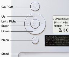 e-pill Dementia Alzheimer's Memory Loss Calendar Day Clock with 6 Reminder Alarms. Large Non Abbreviated Day Month... N7