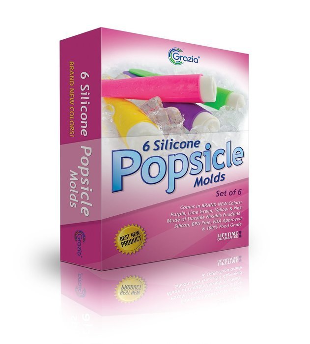 Grazia G-3006 Premium Silicone Popsicle Molds, Set of 6, Multicolor