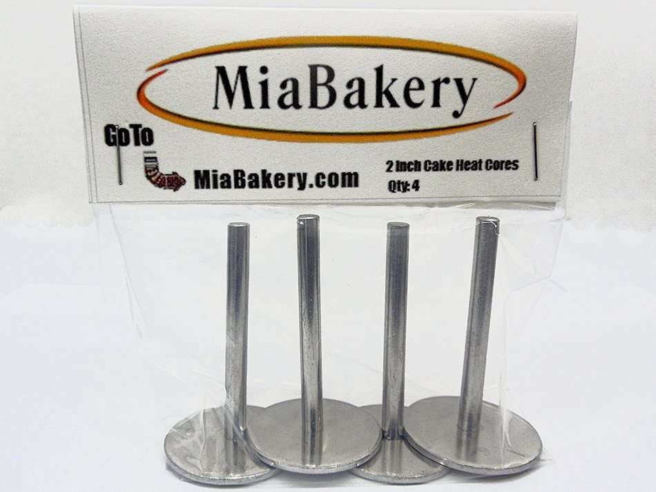 MiaBakery 2 Inch Cake Heating Core-Heating Core for Baking-Evenly Baked Cakes-Won't Rust-Set of 4