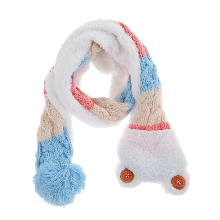 Baby Toddler Winter Beanie Warm Hat Hooded Scarf Earflap Knitted Cap Girls Boys N8