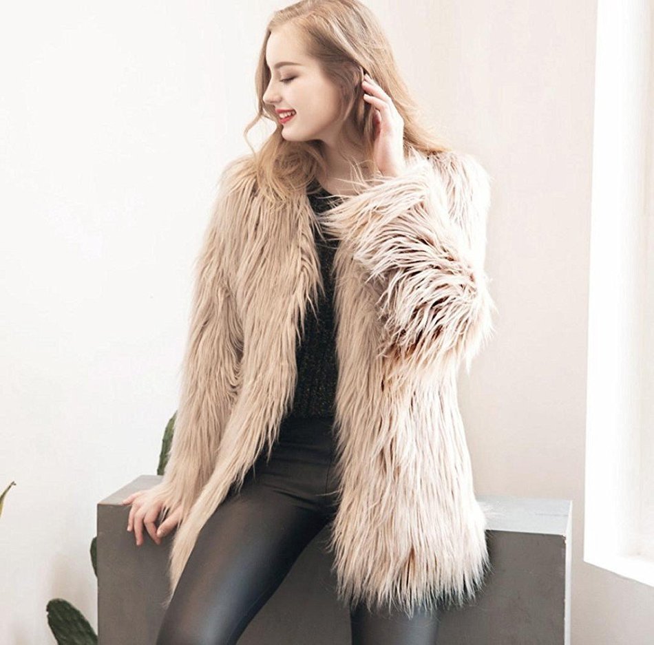 Outerwear,Morecome Ladies Warm Faux Fur Fox Coat Jacket Winter Outerwear N2