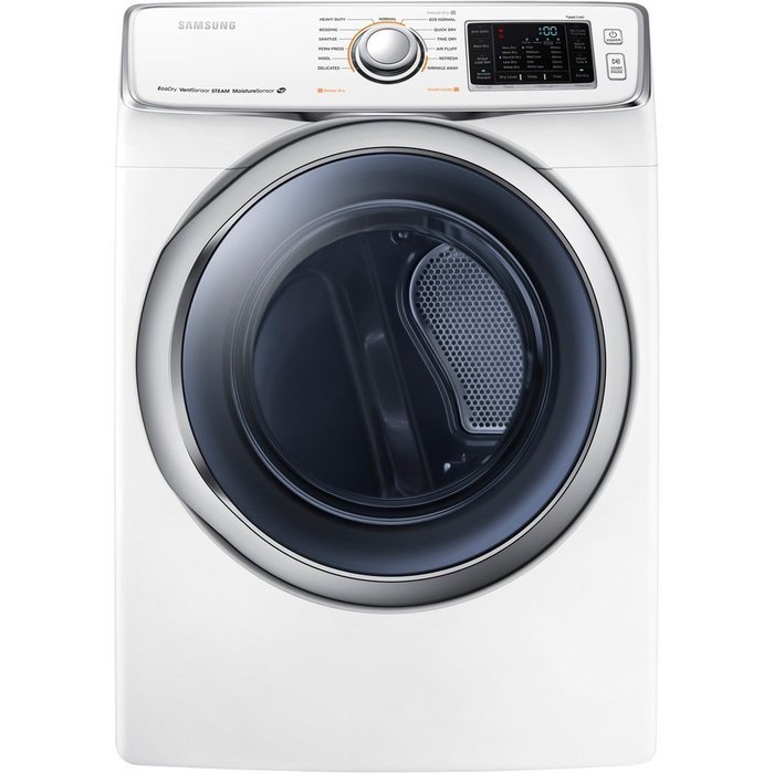 Samsung DV45H6300EW 7.5 Cu. Ft. Front-Load Electric Steam Dryer with Vent Sensor, White