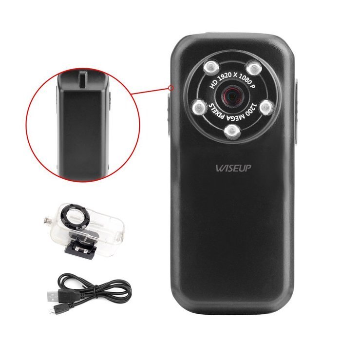 WISE UP 1920x1080P HD Action Camera Sound Trigger Video Recording with IR Day/Night Vision Function N2