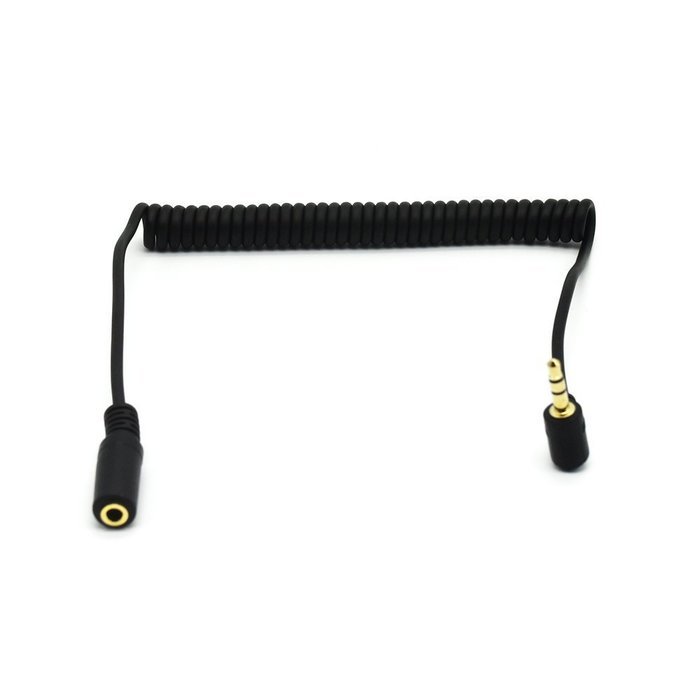Coiled 3.5mm Jack Audio Cable - Riipoo 5 Feet 90 Degree Angle 3 Pole TRS 3.5mm Male to Female Stereo Jack Audio...
