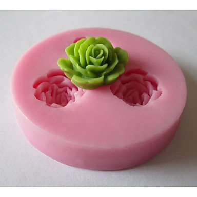 Y&XL&H Three Flower Baking Fondant Cake Chocolate Candy Mold,L5.9cmW5.9cmH1.1cm N2