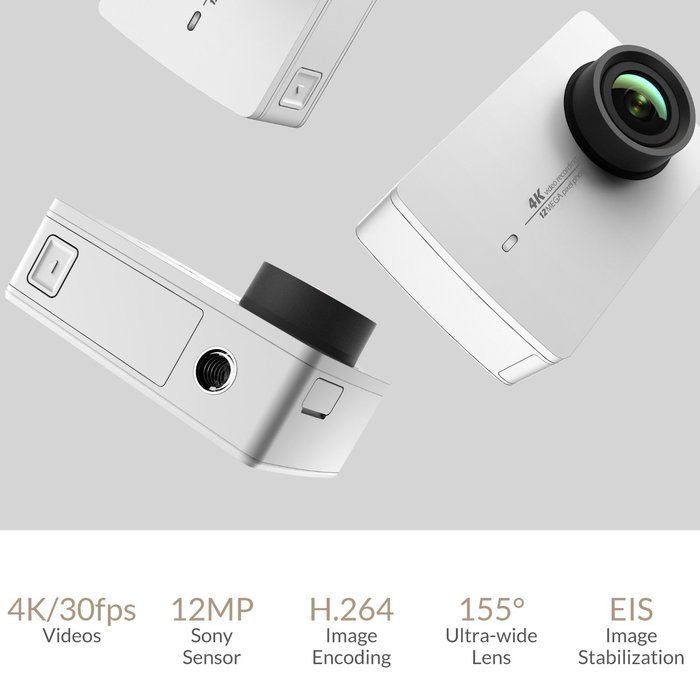 YI 4K Action Camera with Selfie Stick & Bluetooth Remote (US Edition) Night Black N31
