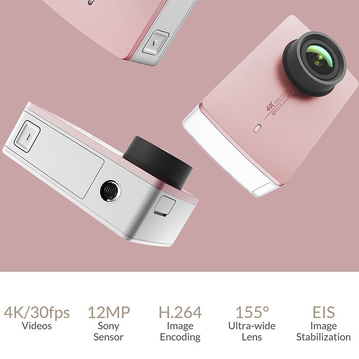 YI 4K Action Camera with Selfie Stick & Bluetooth Remote (US Edition) Night Black N32