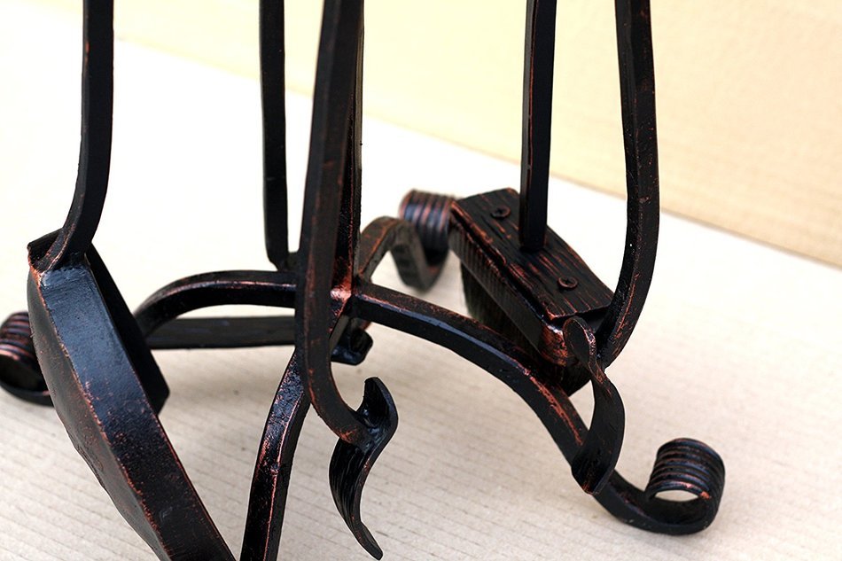 Fireplace set 4 pieces Handmade Hearth Accessories "Nikolaev" Agrik, Finish: Patina N3