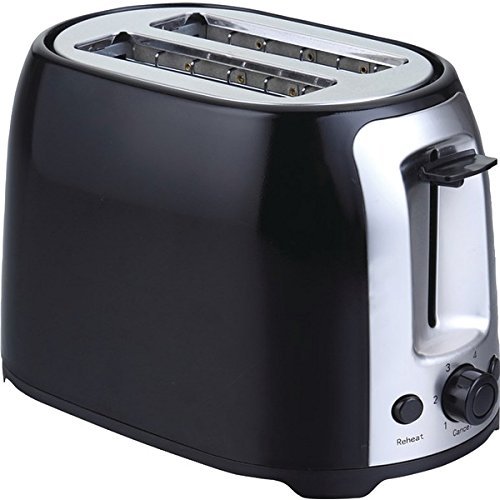 New BRENTWOOD TS-292B 2-Slice Cool Touch Toaster (Black & Stainless Steel)