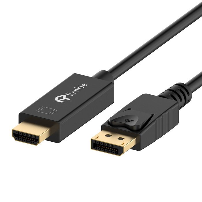 DP to HDMI, Rankie 3FT Gold Plated DisplayPort to HDMI HDTV Cable 3ft (Black) - R1102A N2