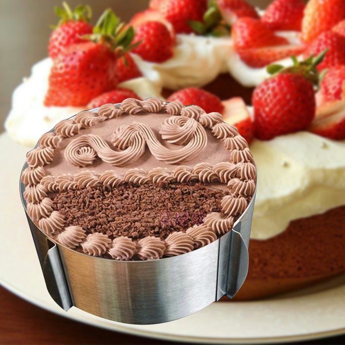 Vinmax Adjustable Layer Cake Slicer Kit Mousse Mould Slicing Cake Setting Ring Home N2
