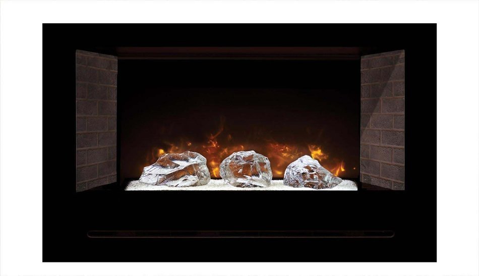 Modern Flames Home Fire Series Electric Fireplace with Log Set and Red Herringbone Side Panels, 42-Inch N5