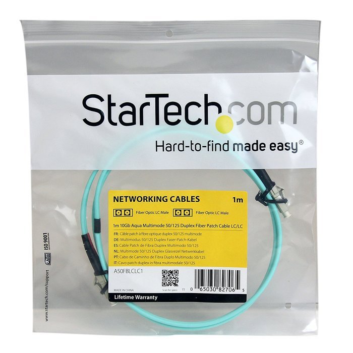 StarTech.com 2m Fiber Optic Cable - 10 Gb Aqua - Multimode Duplex 50/125 - LSZH - LC/SC - OM3 - LC to SC Fiber... N6