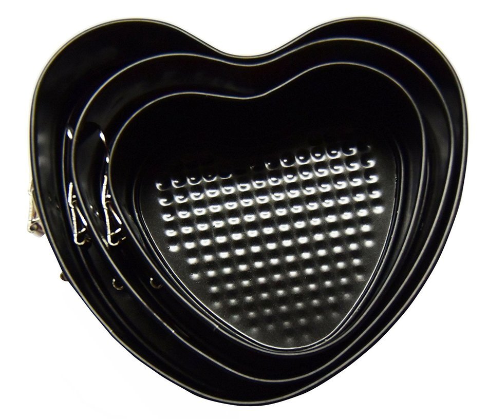 Cake Mould Red Heart Shaped Bake Ware (Set of 3)