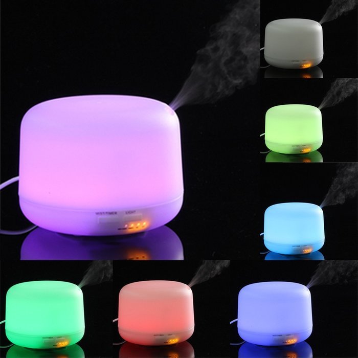 Aroma Humidifier, YESSHOW 300ml Ultrasonic Home Aromatherapy Cool Mist Humidifier 7 LED Color Changing Lights... N6