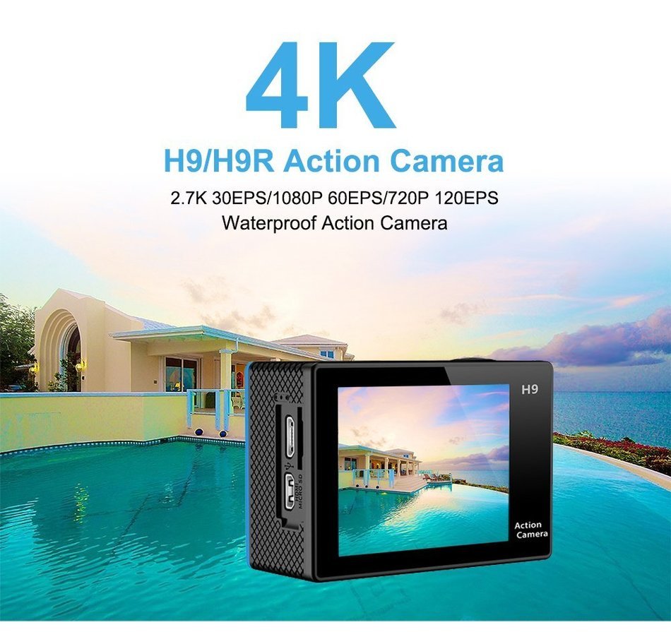 VIGICA H9 Waterproof Sports DV Action Camera Wifi 4K Ultra HD Cam 2.0&rdquo; LCD 170 Degree Wide Lens Support IOS,Android... N2