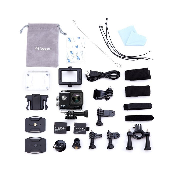 Action Camera Gizcam GZ10 Plus Sports Camera Wifi Waterproof 2K 2.0 Inch 1080P FHD 12MP 173 Degree Wide Angle... N8