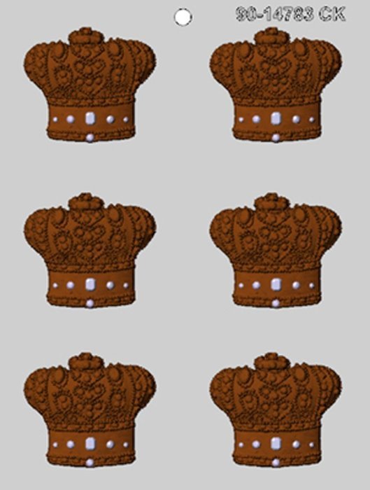 CK Products 2-1/2-Inch Crown with Gems Chocolate Mold