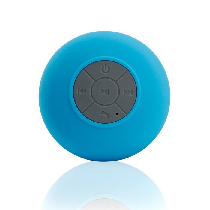 GEARONIC TM Mini Wireless Portable Shower Car Waterproof Bluetooth Handsfree Mic Speaker with Suction Cup - Blue N4