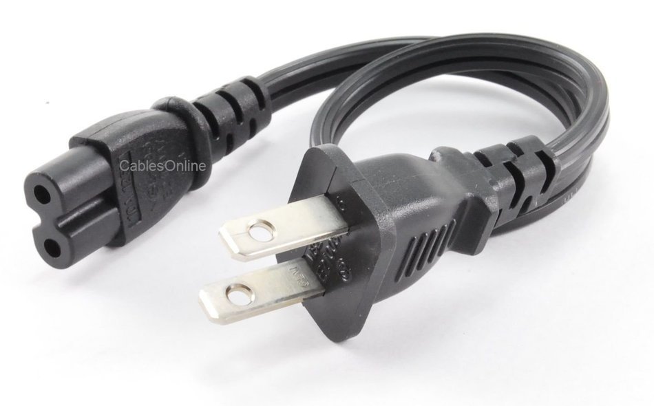 CablesOnline , 5-Pack 1ft 2-Prong Figure-8 Replacement Non-Polarized Computer Power Cord Cable, PC-10701-5 N3