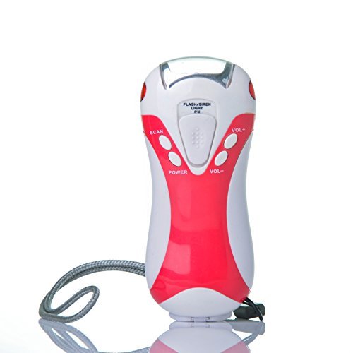 Dynamo Crank LED Flashlight AM/FM Radio w/ Compass & Siren N3
