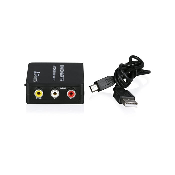 Portta WPETCHP AV/CVBS RCA Composite to HDMI Mini Converter v1.3 Scaler with USB Power Cable for 720p 1080p support... N5
