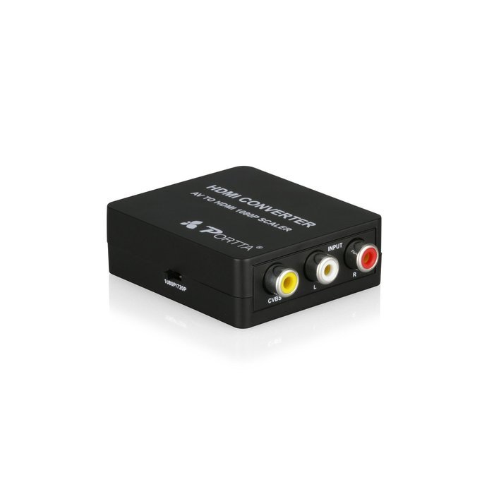 Portta WPETCHP AV/CVBS RCA Composite to HDMI Mini Converter v1.3 Scaler with USB Power Cable for 720p 1080p support... N6