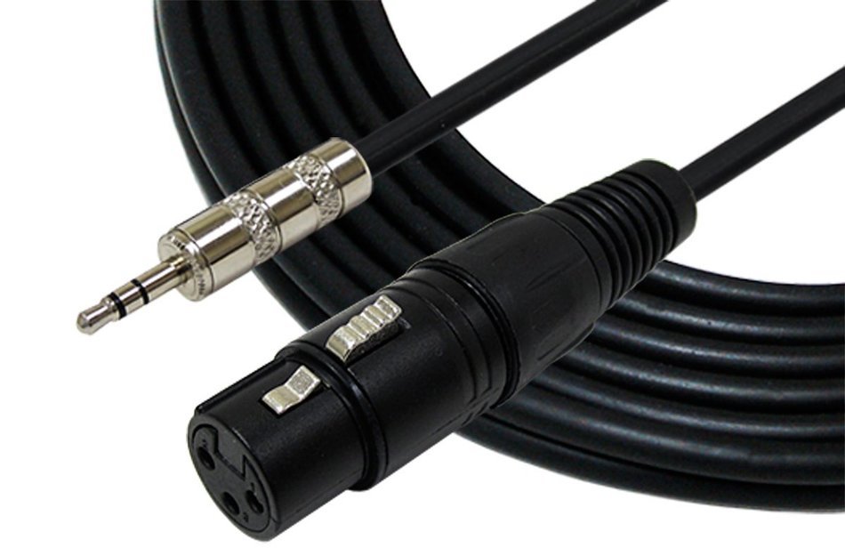 GLS Audio 6ft Cable 1/8" TRS Stereo to XLR Female - 6' Cables 3.5mm (Mini) to XLR-F Cord for iPhone, iPod, Computer...